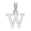 10K White Gold Polished W Block Initial Charm