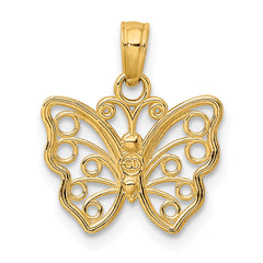 10K Cut-Out Small Butterfly Charm