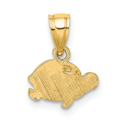 10K Flat and Engraved Mini Turtle Charm