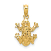 10k Textured Top View FROG Charm