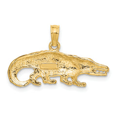 10K 2-D Textured Alligator Charm