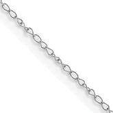 10K White Gold 0.42mm Curb Chain Necklace - 24 in