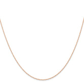 10k  Rose Gold .6 mm Carded Cable Rope Chain