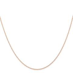 10k Rose Gold .6 mm Carded Cable Rope Chain