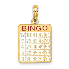 10K w/ Enamel Bingo Card Charm