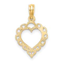 10K Heart w/ Lace Trim Charm