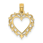 10K Heart w/ Lace Trim Charm