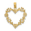 10K Cut-Out Floral Heart Charm