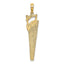 Hand Saw Charm in 10K Yellow Gold, 30mm Textured - Sophia Jewelers