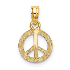 10K Flat and Textured Mini Peace Sign Charm