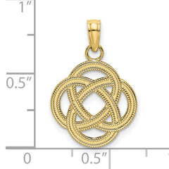 10K Small Celtic Eternity Knot Circle Charm