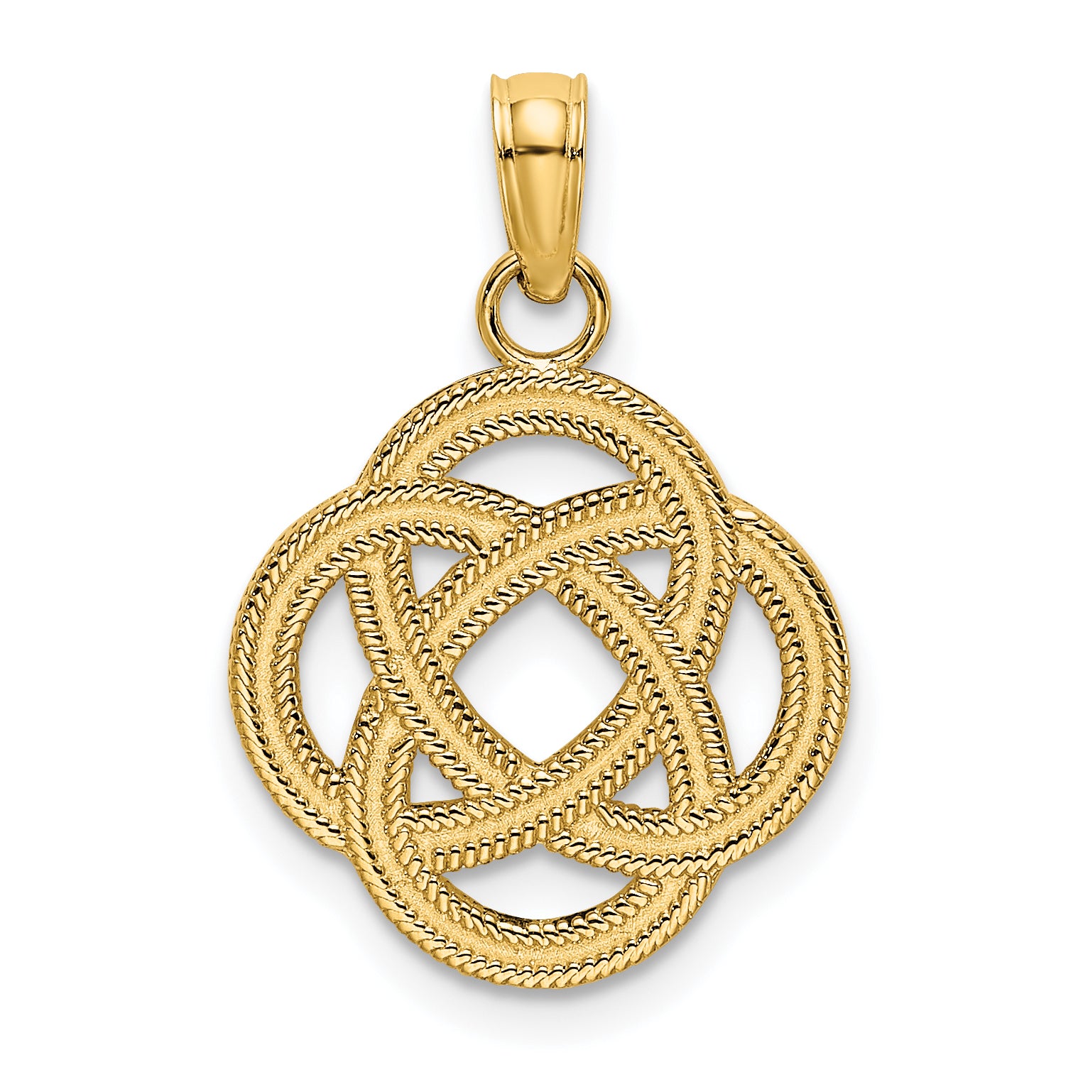 10K Small Celtic Eternity Knot Circle Charm