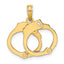 10K None 3-D Moveable Handcuffs Charm