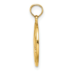 10K Fleur de Lis on Oval Disc Charm