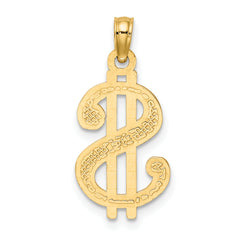 10K Textured Dollar Sign Charm