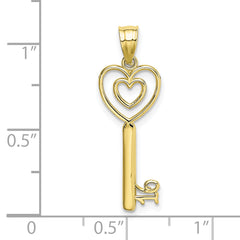 10K Key W/Heart Sweet 16 Charm