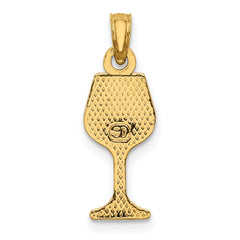 10K Wine Glass Charm