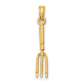 10K 3-D Fork Garden Tool Charm