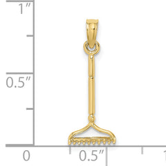 10K 3-D Landscape Rake Garden Tool Charm