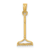 10K 3-D Landscape Rake Garden Tool Charm