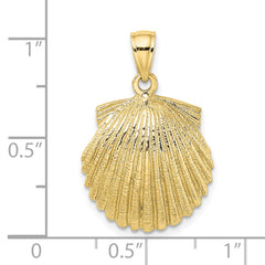 10K 2-D Scallop Shell Charm