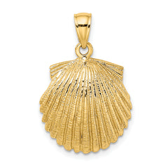 10K 2-D Scallop Shell Charm