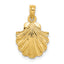10K 2-D Scallop Shell Charm