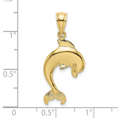 10K Polished Dolphin Jumping Charm