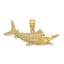 Marlin Fish Charm in 10K Yellow Gold, 12mm Textured - Sophia Jewelers