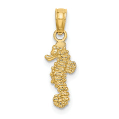 10K 3-D Mini Seahorse Charm
