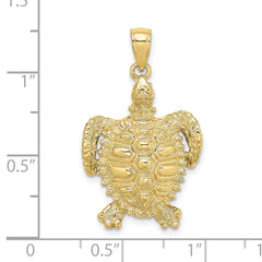 10K 2-D Sea Turtle W/ Spiny Shell Charm