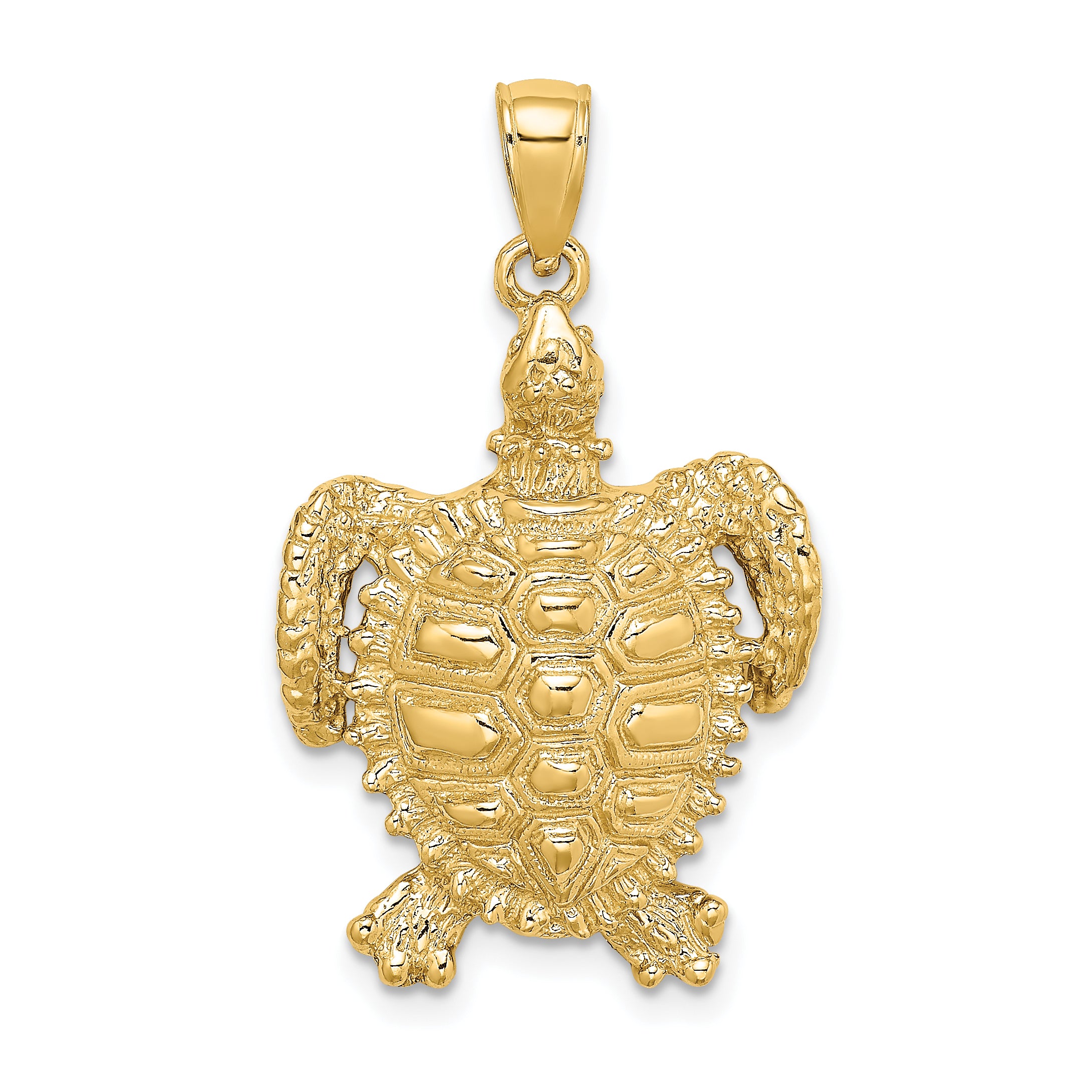 10K 2-D Sea Turtle W/ Spiny Shell Charm