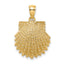 10K 2-D Beaded Scallop Shell Charm