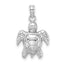 10K White Gold 2-D Textured Sea Turtle Charm