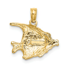 10K Polished Engraved FISH Charm