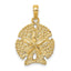 Sand Dollar Charm in 10K Yellow Gold, 18mm Textured - Sophia Jewelers