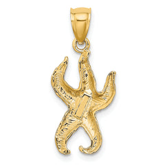 10K Textured Starfish Charm