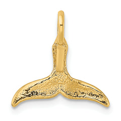 10K 3-D Polished Whale Tail Charm