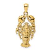 10K 2-D Textured Maine Lobster Charm