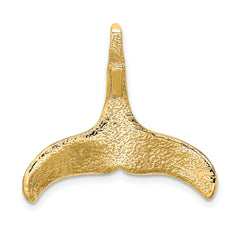 10K 3-D Polished/Textured Whale Tail Charm