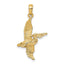 Flying Pelican Charm in 10K Yellow Gold, 23mm - Sophia Jewelers