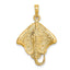 Polished-Edge Stingray Charm in 10K Yellow Gold, 22mm - Sophia Jewelers
