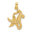 Starfish & Seahorse Charm in 10K Yellow Gold, 17mm - Sophia Jewelers