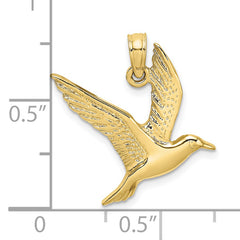 10K Polished and 2-D Seagull Flying Charm