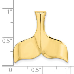 10K 3-D Polished Whale Tail Charm