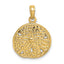 Cut-Out Sand Dollar Charm in 10K Yellow Gold, 16mm - Sophia Jewelers