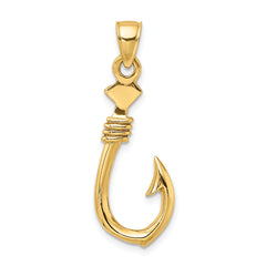 10K 3-D Large Fish Hook with Rope Charm
