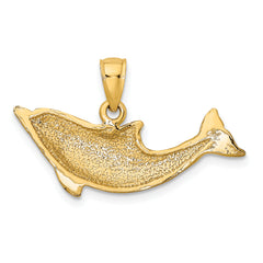 10K 2-D Polished Dolphin Charm