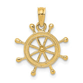 10K 2-D Ship Wheel Charm