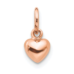10K Rose Gold Polished 3-D Heart Charm